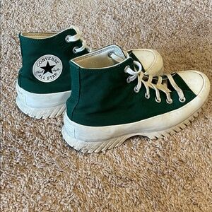 Converse Chuck Taylor All Star Platform High-Top Sneakers - Dark Green Size 7.5